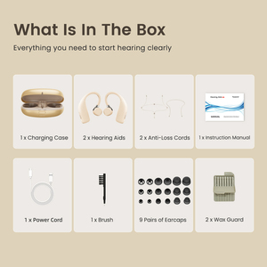 Apparecchio Acustico Ricaricabile BTE OTC con Custodia di Ricarica e Asciugatura, Prodotto per l'Udito per Anziani, Prezzo del Produttore Flysound - Product Image 5