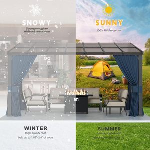 <span class=keywords><strong>10</strong></span> x14 gazebos קשה העליון רזה gazebos קיר הר גזיבו כבד גאזבוס חיצוני עם וילונות ו netting - Product Image 3