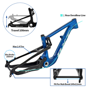 BXT NEW Carbon Fiber XC Full Suspension MTB Children Bike <strong>Frame</strong> 20er BSA Boost Kids 148mm Disc Brake Mountain Bicycle <strong>Frames</strong> - Product Image 3
