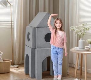 Sofá Modular de Tela para Bebés, Sofá Seccional Compresible, Sofá de Bloques de Espuma de Alta Densidad para Niños, Sofá Moderno de Tela - Product Image 5