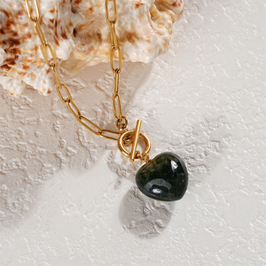 Cadena de Eslabones con Forma de Corazón de Ágata, Natural, Unisex, OEM/ODM, Personalizable, de Acero Inoxidable, Chapado en Oro y Plata, Joyería Moderna y a la Moda - Product Image 6