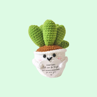 2025 vente chaude tricoté à la main plantes en pot succulentes ornements de bureau émotionnels interdisant les cartes d'anxiété fête des pères saint valentin