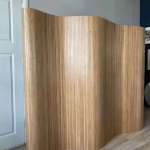 Divisorio per Ambienti in <span class=keywords><strong>Legno</strong></span> di Bambù Naturale, Pannelli Pieghevoli Ondulati in Stile Art Déco Moderno per Soggiorni, Hotel e Arredamento Casa - Product Image 1