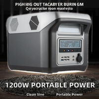 Station d'alimentation portable 1500W avec batterie LiFePO4, onde sinusoïdale pure, port RV, charge solaire pour camping, usage domestique et situations d'urgence
