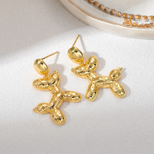 Boucles d'oreilles en forme de chien ballon, en alliage de cuivre doré, bijoux unisexes, cadeau - Product Image 3