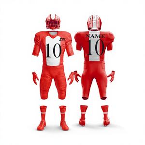 Uniforme Personalizado de Fútbol Americano, Manga Corta, Cuello en V, Impresión Digital de Números de Equipo, Jersey Deportivo Sublimado para Competencia - Product Image 1