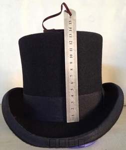 Sombrero de Copa Clásico Negro de Fieltro de Lana Británica de Alta Calidad, Corona Alta de 13.5cm, Sombrero de Lana para Caballero, Iglesia, Fiesta - Product Image 3