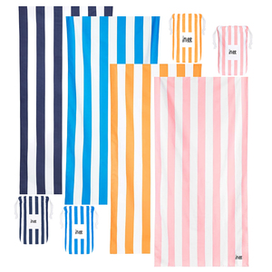 Biểu Tượng Tùy Chỉnh Nhanh Chóng Khô Cát Miễn Phí Da Lộn Tái Chế Sọc Khăn Sợi Nhỏ In Bơi Quá Khổ Sọc Lớn Bãi Biển Khăn - Product Image 5