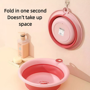 Bassin pliable en PP pour bébé, petit bassin rond en <span class=keywords><strong>plastique</strong></span> pour le lavage du visage et des pieds des nouveau-nés et des tout-petits - Product Image 2