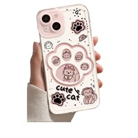 Coque en silicone transparente antichoc de style griffe d'animal mignon compatible avec les modèles 12/13/14/15/16 Pro Max, sensation premium, protection intégrale