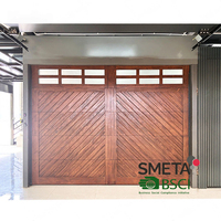 Porte de garage sectionnelle automatique LONGTAI, panneau sandwich en aluminium aspect bois texturé, anti-déformation