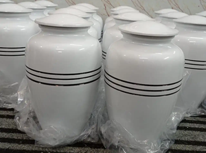 Urne de crémation en aluminium massif pur de qualité supérieure américaine de 10.5 pouces, prix imbattable, funérailles de cimetière, fournitures funéraires - Product Image 4