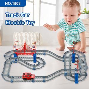 Juguete educativo personalizado para niños, coche de patinaje de velocidad eléctrico, 82 Uds., juguete de <span class=keywords><strong>pista</strong></span> de coche de autoensamblaje - Product Image 4