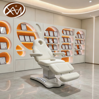 Mesa de Masaje Eléctrica Ajustable de Alta Calidad, Plegable, de Cuero Sintético, con Control de Pie y 3 Motores, para Salón de Belleza