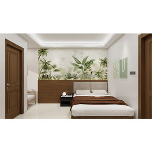 Ensemble de meubles commerciaux : Cadre de lit en bois avec tables de chevet, armoire, meuble TV, canapé et table d'appoint pour chambres d'hôtel 3 étoiles - Product Image 1