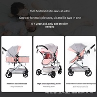 Poussette pour bébé, peut s'asseoir et se coucher, 0-3 ans, pliable, légère, bidirectionnelle, poussette parapluie en métal