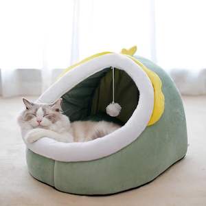 Winter Warm Faltbar Baumwolle Solid Wasch bar Langlebig Komfortabel Cat Kennel Niedliches Design Universal Semi-Closed Pet <span class=keywords><strong>Bed</strong></span> für - Product Image 6