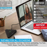 Microphone de conférence USB omnidirectionnel mini portable CMTECK CM001, microphone de réunion de bureau, micro USB avec bouton de sourdine