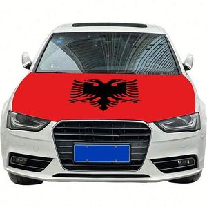 Fundas para Capó de Coche con Bandera de Albania, Diseño Personalizado de Países, Impresión por Sublimación Deportiva de Alta Calidad, Tela Elástica de Spandex - Product Image 3