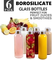 Bouteille de jus d'eau potable au citron transparente 16oz 500ml bouteille de lait en verre bon marché 250ml 350ml bouteille de jus en verre pour boisson