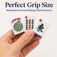 Jeu de Mahjong américain 166 tuiles en mélamine de qualité supérieure texture jade bleu ciel, ensemble complet de luxe NMJL OEM Jinyi