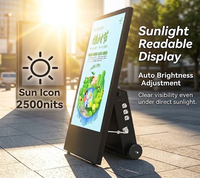 Kiosque d'affichage numérique portable pour extérieur, certifié IP65, compatible SDK, avec écran LCD, pour centres commerciaux et promotions d'événements de vente au détail