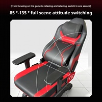 Chaise de jeu ergonomique pour e-sport avec accoudoirs réglables, dossier haut inclinable et soutien lombaire pour de longues heures de jeu sur PC