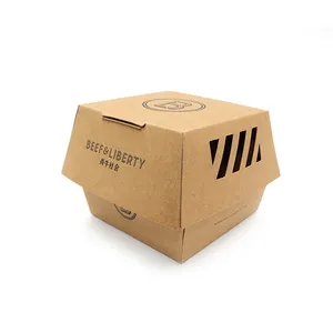 크래프트 종이 일회용 범용 골판지 음식 상자 종이 햄버거 상자