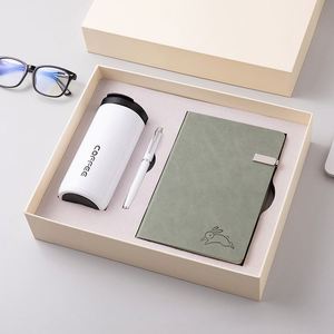 Coffret Cadeau d'Affaires 2025-2026 : Carnet Personnalisable en Cuir PU, Journal, Stylo et Bouteille de Café - Product Image 1