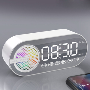 Haut-parleur sans fil Petit haut-parleur stéréo avec horloge et réveil avec détection du corps humain Mini haut-parleur portable pour la maison et l'extérieur - Product Image 6