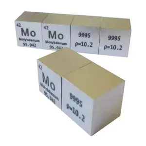 للبيع مكعبات عناصر معدنية من الموليبدينوم ذات نقاء عالية 99.95% مقاس 10 × 10 × 10 مم