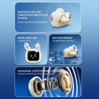 Auriculares Traductores de IA para una Comunicación Perfecta, 164+ Idiomas, Control por Aplicación, Auriculares Inalámbricos con Clip para la Oreja, para Viajes por el Mundo