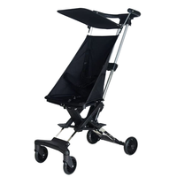 Poussette de voyage compacte, légère et pliable, de luxe, à 4 roues, en tissu Oxford, avec cadre en acier inoxydable
