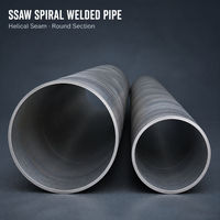 Tuyau en acier soudé en spirale SSAW, tube de pieux structurels ronds de grand diamètre