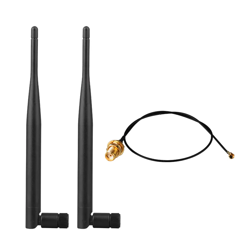 RP 2.4 konnektörü ile 5.8 GHz ve SMA-MALE G kauçuk anten Dual Band WIFI anten
