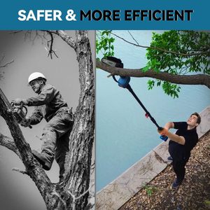 Scies à perche sans fil <span class=keywords><strong>pour</strong></span> l'élagage <span class=keywords><strong>d</strong></span>'arbres, scie à perche sans fil 2 en 1, <span class=keywords><strong>kit</strong></span> <span class=keywords><strong>d</strong></span>'affûteuse de <span class=keywords><strong>tronçonneuse</strong></span> électrique <span class=keywords><strong>pour</strong></span> la coupe <span class=keywords><strong>d</strong></span>'arbres - Product Image 4