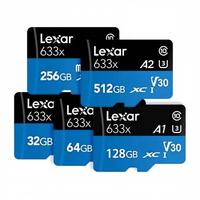 Carte mémoire flash Lexar 633X originale 32 Go 64 Go 128 Go 256 Go Classe 10 U3 pour caméra de tableau de bord et stockage d'appareil photo