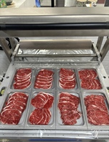 Barquette en PET jetable transparente pour steak, viande, contenant alimentaire personnalisable, maintien de la fraîcheur, utilisation en supermarché, forte visibilité