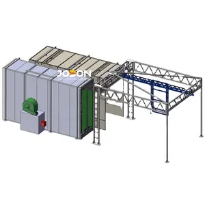 Conveyor moving manual powder coating plant