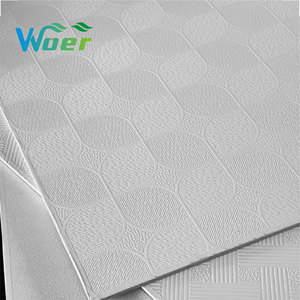 Nhà Máy Giá 595*595 600*600 PVC thạch cao gạch treo trần nhiều lớp PVC thạch cao gạch Trần - Product Image 6