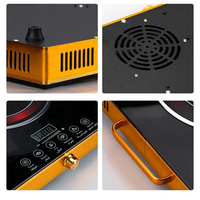 Nouvelle conception, plaques de cuisson électriques à 2 foyers, 2200W, cuisinière à induction, double brûleur, plaque chauffante infrarouge, cuisinière OEM, céramique, fer galvanisé, 2200