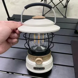 Portable Rechargeable Retro Lantern Lamp For Tent Vintage Camping Light Outdoor LED Camping Lantern