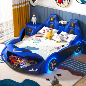 Letto per bambini ragazzo auto nuovo in legno massello ragazzo casa letto singolo cartone animato ragazzo camera da letto letto per bambini - Product Image 2
