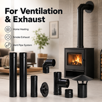 Tuyau de cheminée en acier au carbone de qualité commerciale à double paroi avec capuchon anti-pluie pour poêle à bois, foyer et ventilation industrielle