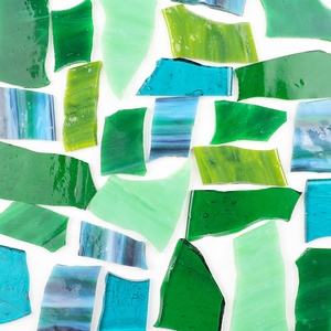 1kgグリーンブロークングリーンマルチカラー混合ステンドグラスモザイクスクラップとチップDIYモザイククラフト & 子供趣味 - Product Image 4