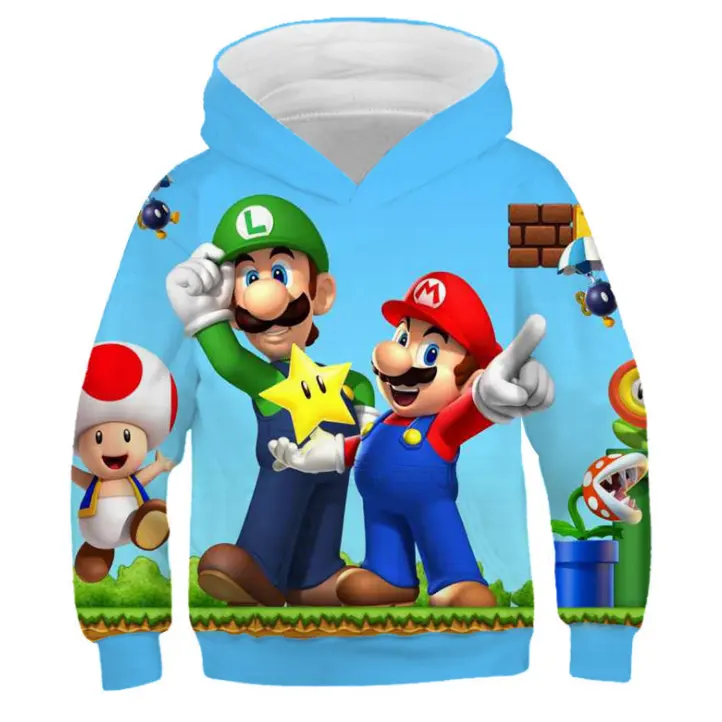 UFOGIFT Bambino Gioco di Super Mario Stampa Del Fumetto Abbigliamento Per Bambini Felpa Con Cappuccio Ragazzi di Modo di Costume Con Cappuccio