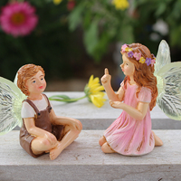 HOGAO ensemble en résine pour toujours amis féeriques assis partager des moments magiques 2 figurines miniatures fées forêt 2 pièces