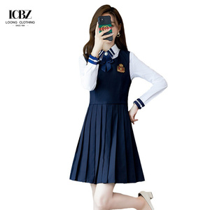 Falda plisada <span class=keywords><strong>para</strong></span> mujer de escuela secundaria, uniforme de clase de escuela técnica, traje de maestro de jardín de infantes, traje de uniforme escolar de estilo uniforme - Product Image 5