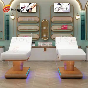 Benutzer definierte thailändische Luxus King Size Professional Salon Wimpern bett Stuhl elektrische Holz Beauty Table de Massage Bett