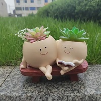 Nouveau pot de fleurs créatif et mignon à double siège, style américain, pour bureau à domicile, modèle 6, pour plantes succulentes